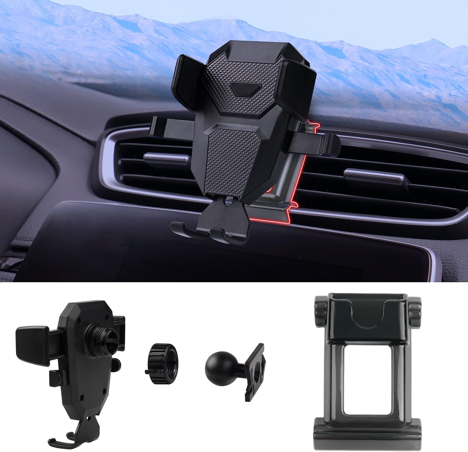 Karltys car phone holder front view for Honda CRV dashboard mount