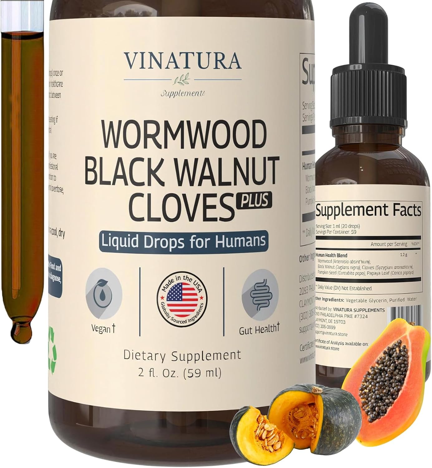 Vinatura Wormwood Black Walnut Cloves Liquid front bottle view