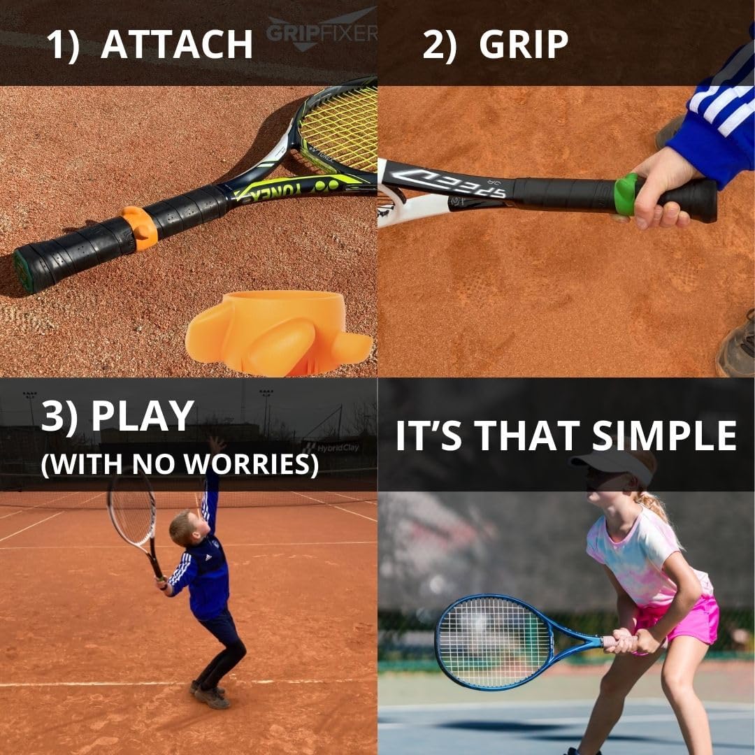 GripFixer tennis teaching aid hand placement demonstration