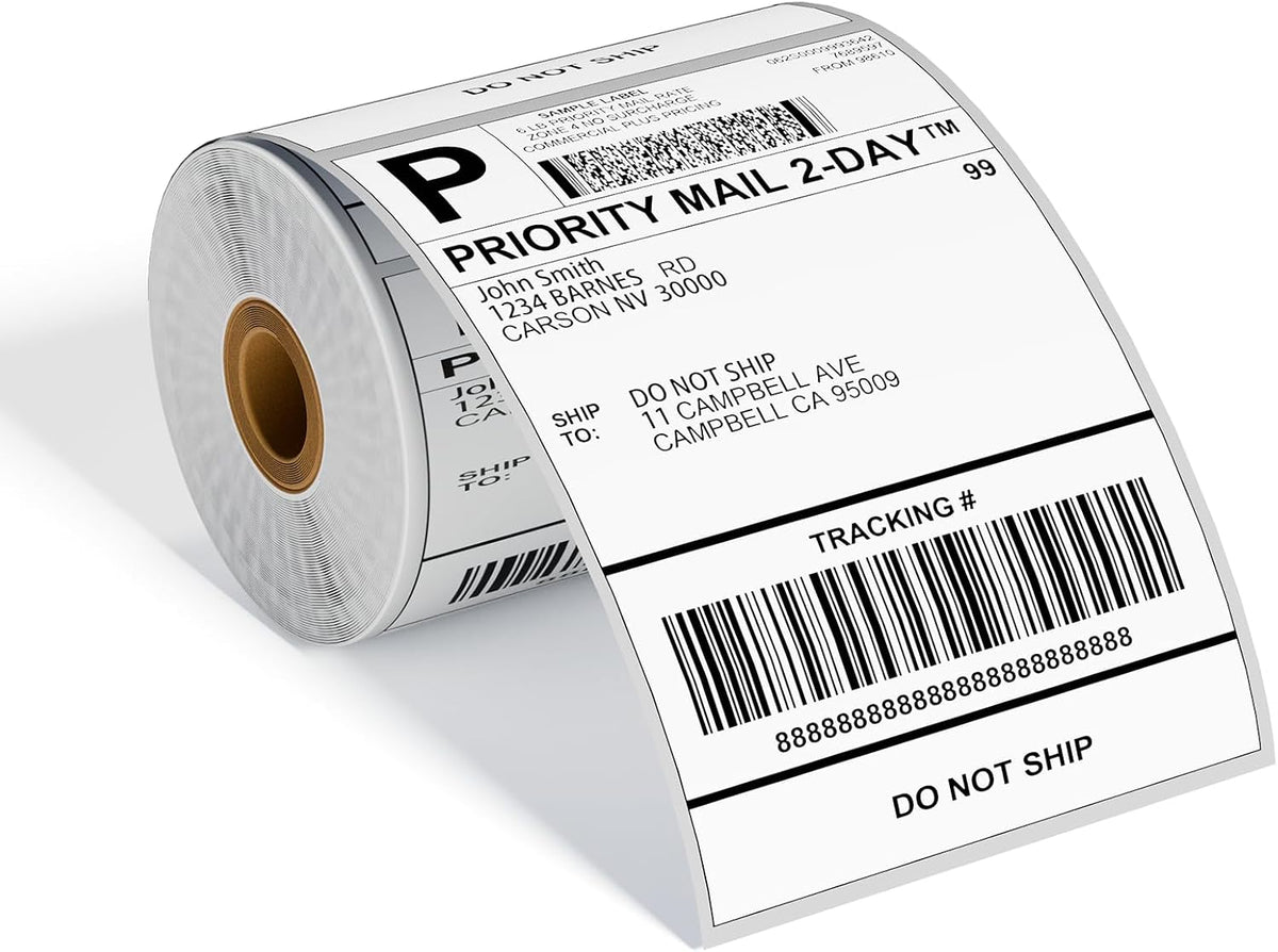 Omezizy 4x6 roll labels stack and box view
