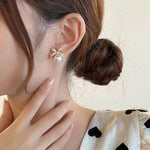 Norlso crystal bow earrings crystal detail