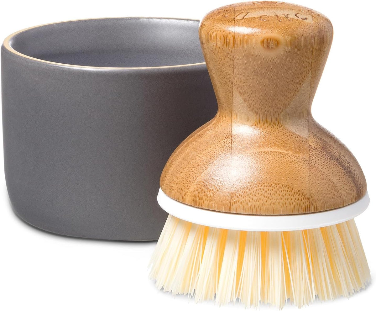 Full Circle Bubbly Palm Brush - Family Safe, Formaldehyde-Free - Ergonomic Palm Scrubber with Handle for Kitchen Cleaning, Dish Scrub Brush for Nonstick, Cast Iron & Sink, White - Image 10