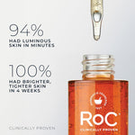 Side view of RoC Multi Correxion Revive Plus Glow serum bottle