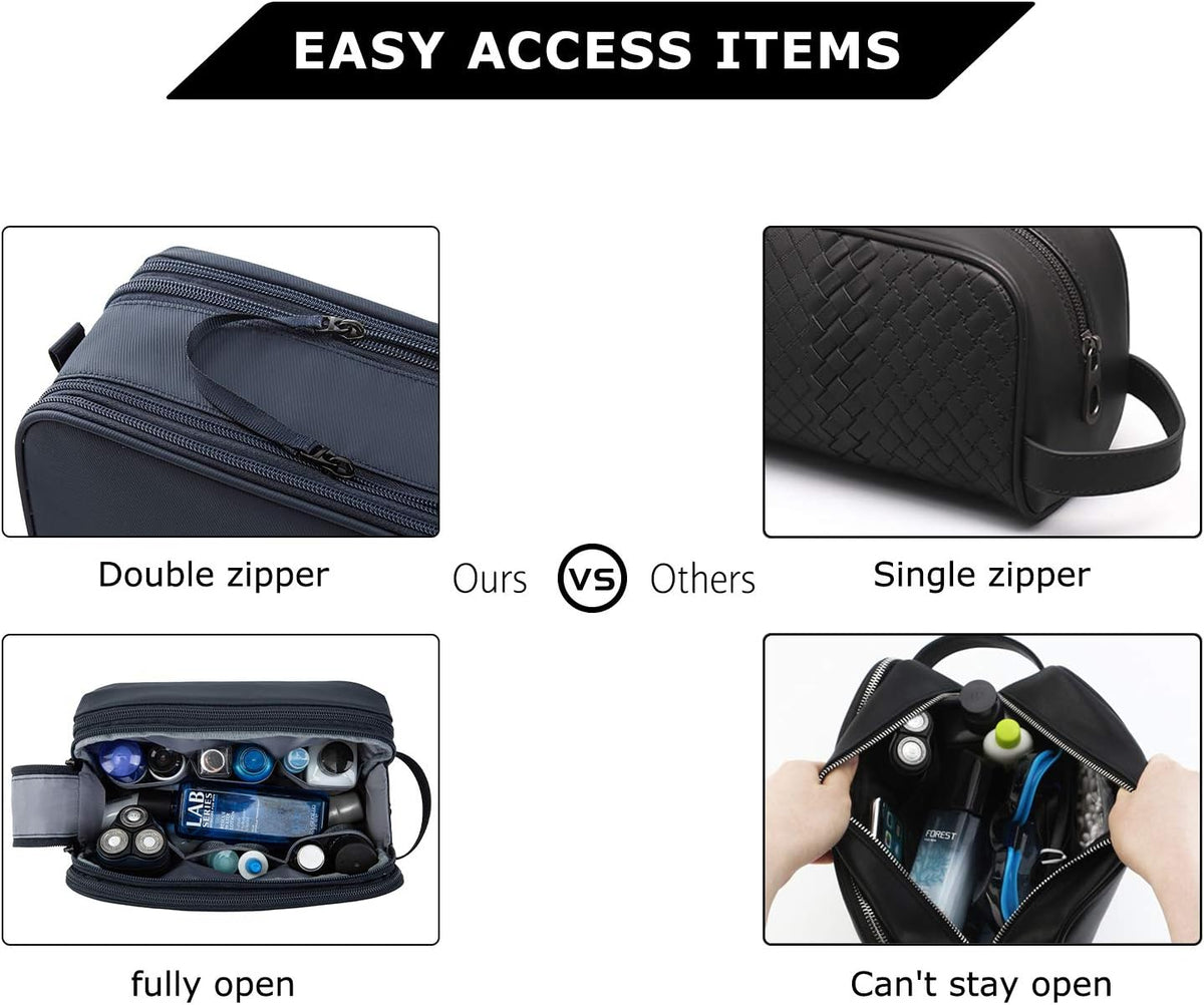 Bagsmart travel toiletry bag side profile and handle