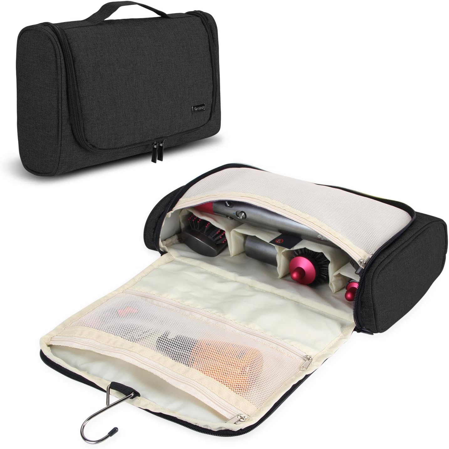 Teamoy Travel Storage Bag Compatible with Dyson Airwrap Styler, Portable Travel Organizer for Airwrap Styler and Attachments, Black - Image 1