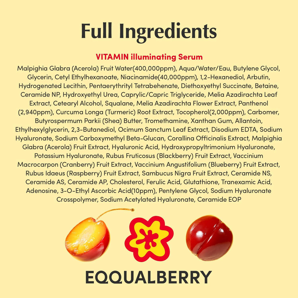 Eqqualberry Vitamin Illuminating Serum being applied on face