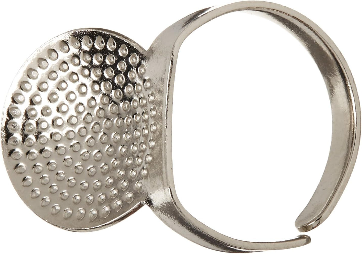 Clover 611 adjustable ring thimble with plate front view sewing tool