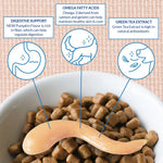 Healthy low calorie hydrating dog treats spread on a blue lick mat