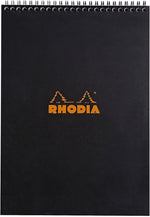 Back view of Rhodia wirebound notepad with cardboard backing
