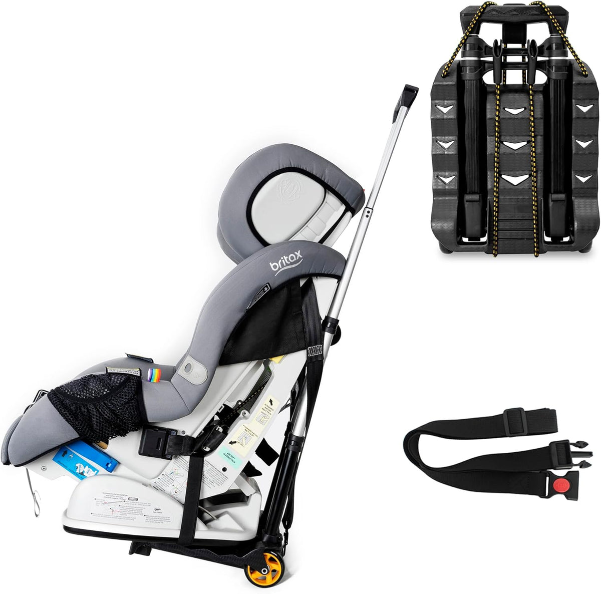 Toribio Car Seat Travel Cart front view showing base plate