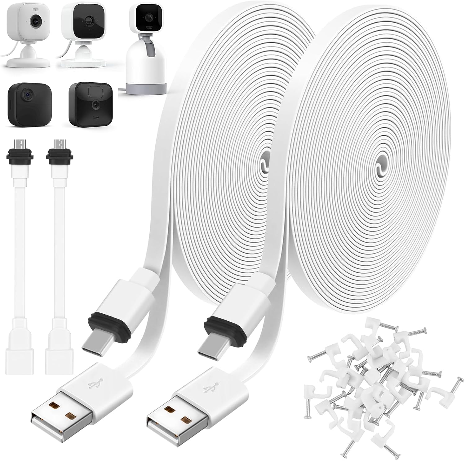 Uogw flat power cable front view showcasing the two pack configuration