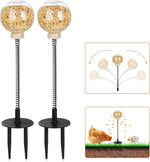 Moyardow slow release chicken treat toy swaying back and forth during flock feeding time
