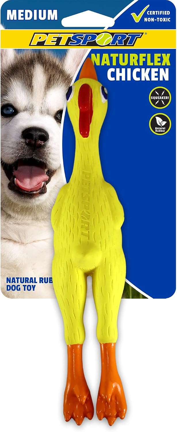 PetSport Naturflex Medium Chicken Latex Dog Chew Toy texture detail