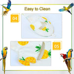 QBLEEV parrot flight suite laid flat to reveal the leakproof inner lining and leash hole placement