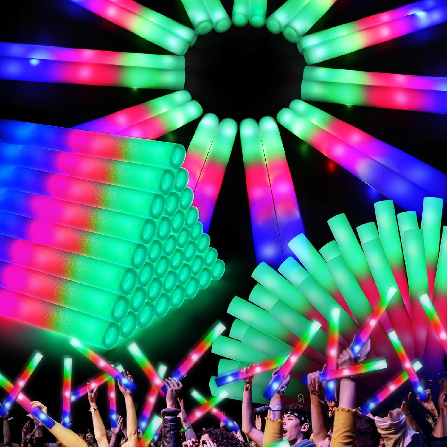 Olupp LED foam sticks bulk pack front view