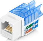 Everest Media Solutions 45 Degree Angled Cat5e Keystone Jack white front view