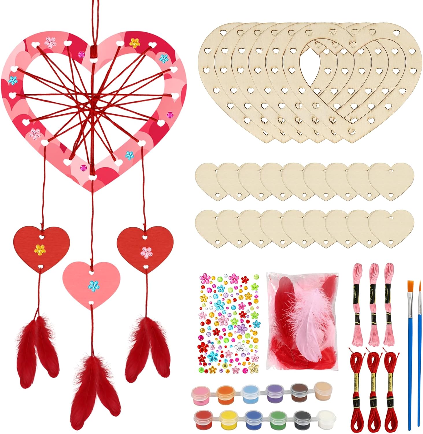 Fennoral heart dream catcher craft kit front view