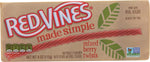 Red Vines natural berry flavor chewy twists out of the package snack close view
