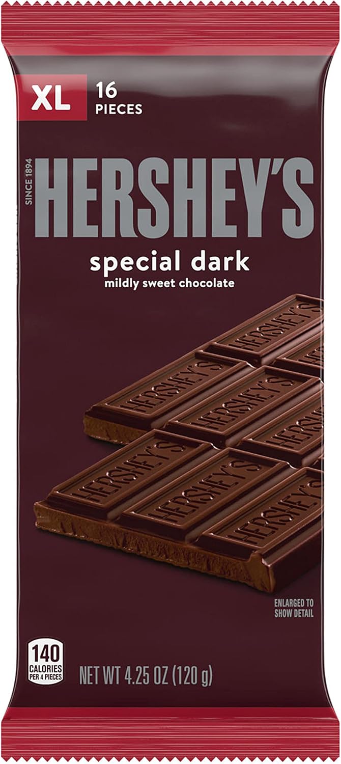 Hershey's Special Dark Mildly Sweet Chocolate extra large bar for gourmet baking