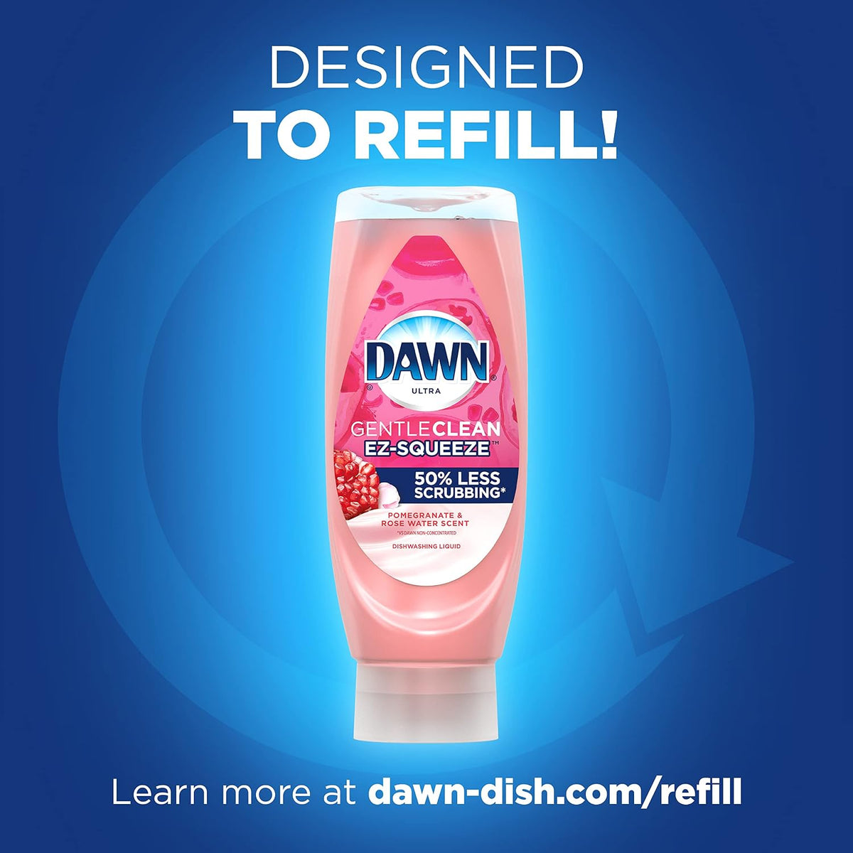 Dawn Gentle Clean EZ-Squeeze Pomegranate and Rose Water scent authentic import