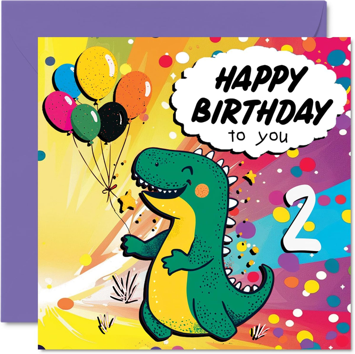 Stuff4 3rd Birthday Card Boy, Roarsome Dinosaur Party | Dinosaur Birthday Card for 3 Year Old Boy, Age 3 Boys Cards, 5.7 Inch Cute Greeting - Image 9
