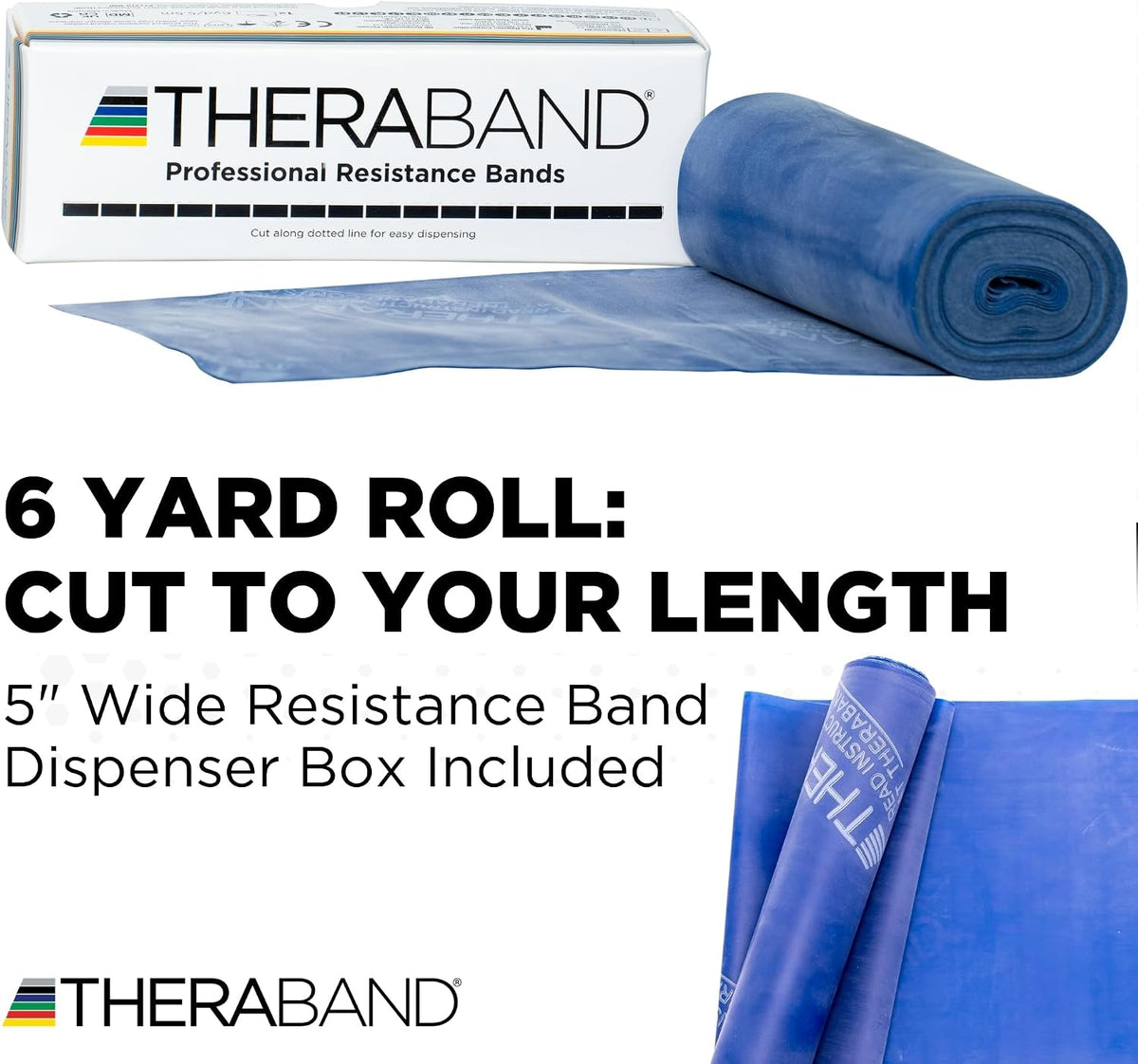 Theraband blue extra heavy roll product packaging