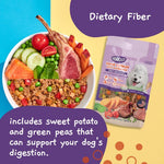 Moochie lamb spinach and sweet potato dog food serving suggestion