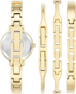 Anne Klein crystal embellished lugs and mineral lens detail