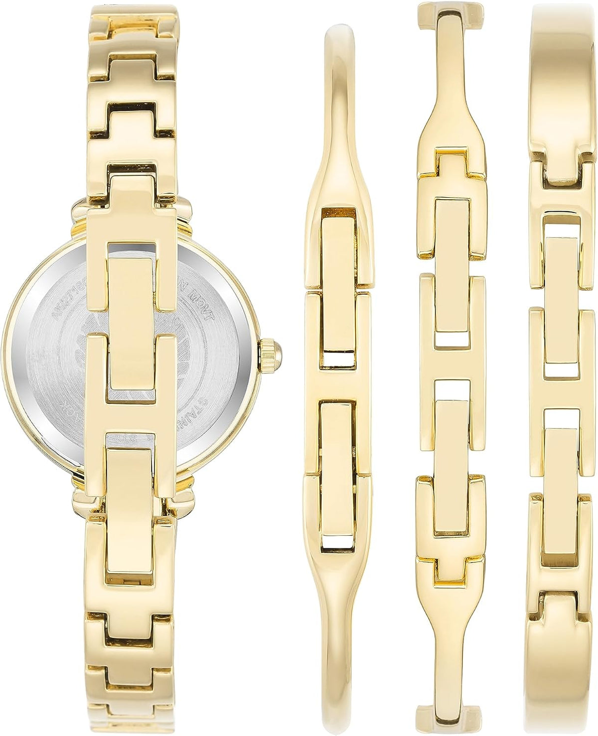Anne Klein crystal embellished lugs and mineral lens detail