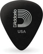 Planet Waves Duralin guitar picks angled view demonstrating standard thickness.