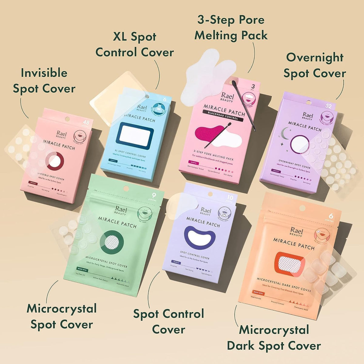 Rael Miracle Spot Cover Bundle - Invisible Spot Cover (48 Count), Spot Control Cover (10 Count), Microcrystal Spot Cover (9 Count) - Image 9