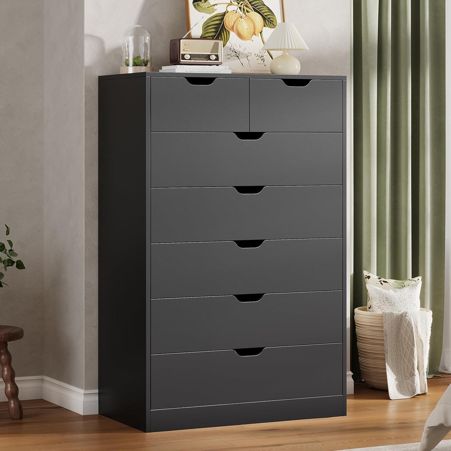 Hauoms tall 7 drawer dresser front view