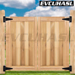 EVCUHASL black powder coated strap hinges angle view