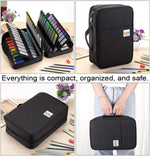 BTSKY black canvas pencil holder elastic slots detail