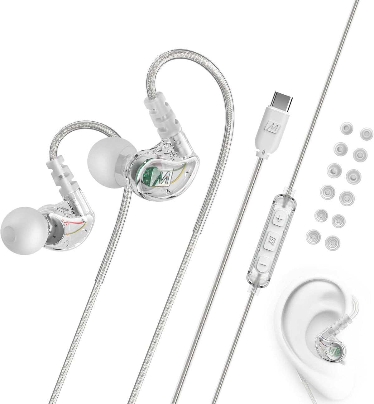 MEE audio M6 sweatproof running headphones side profile