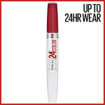 Maybelline Keep Up The Flame liquid lipstick packaging and moisturizing balm stick