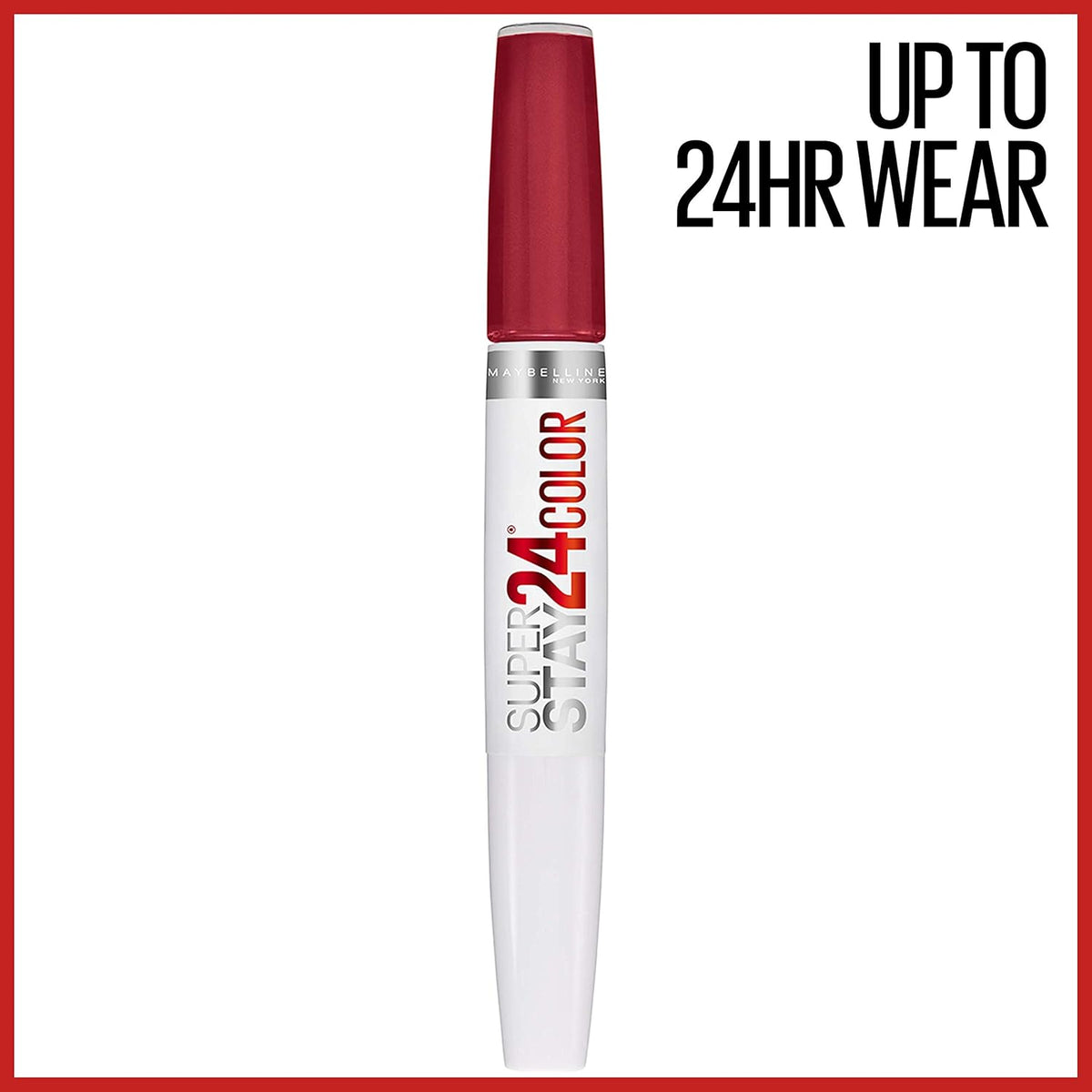 Maybelline Keep Up The Flame liquid lipstick packaging and moisturizing balm stick