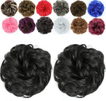 2Pcs Messy Hair Bun Hair Piece Scrunchy ExtensionDimgray - Image 9