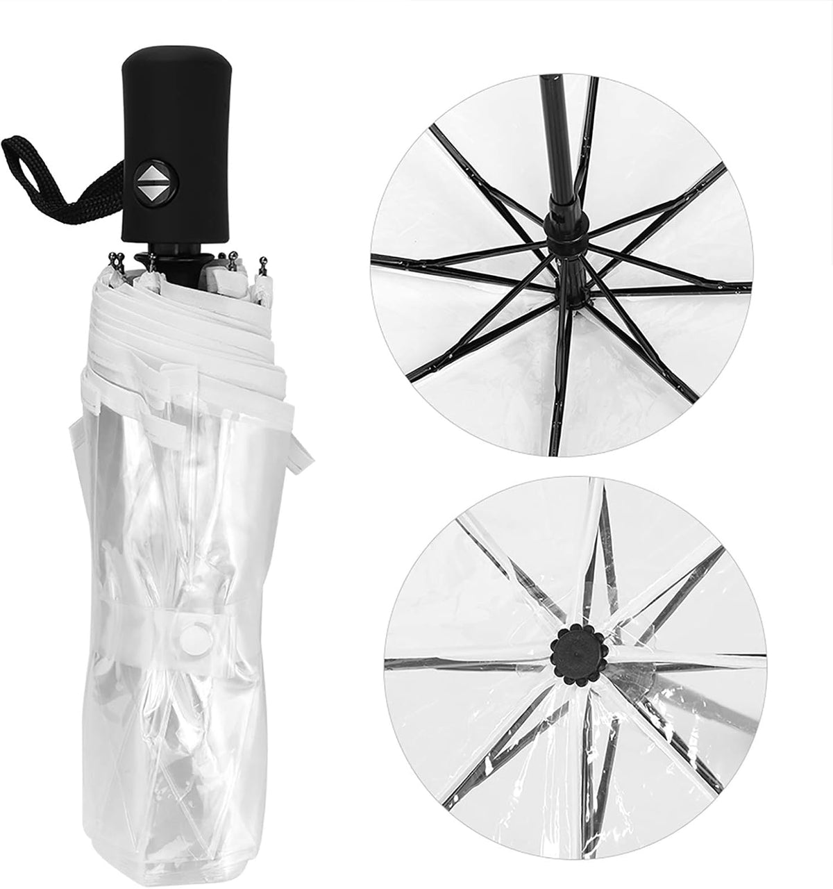 Omabeta white folding umbrella side profile