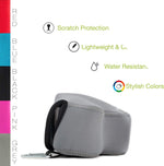 MegaGear gray neoprene camera cover resting flat