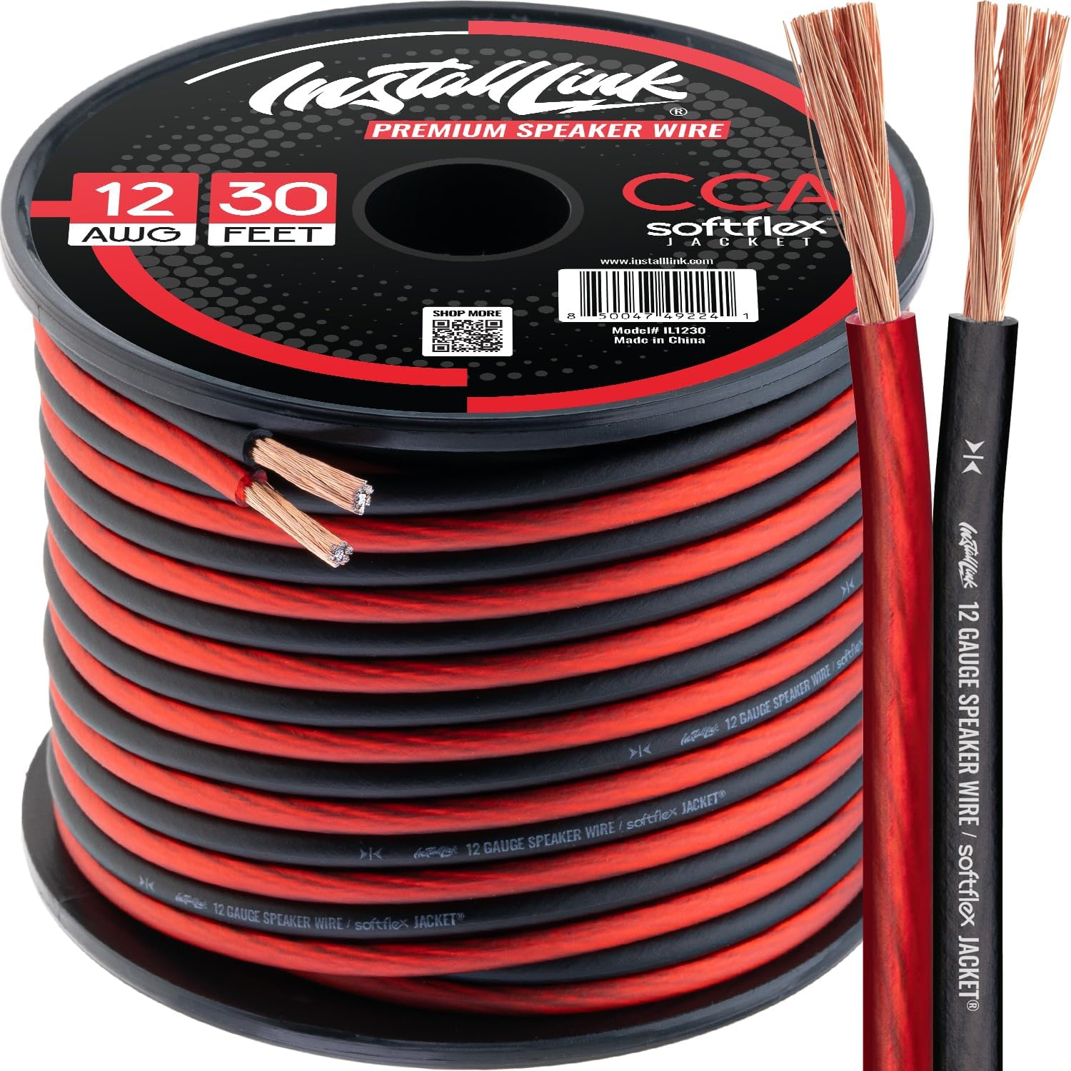 Install Link 12 AWG speaker wire spool front view