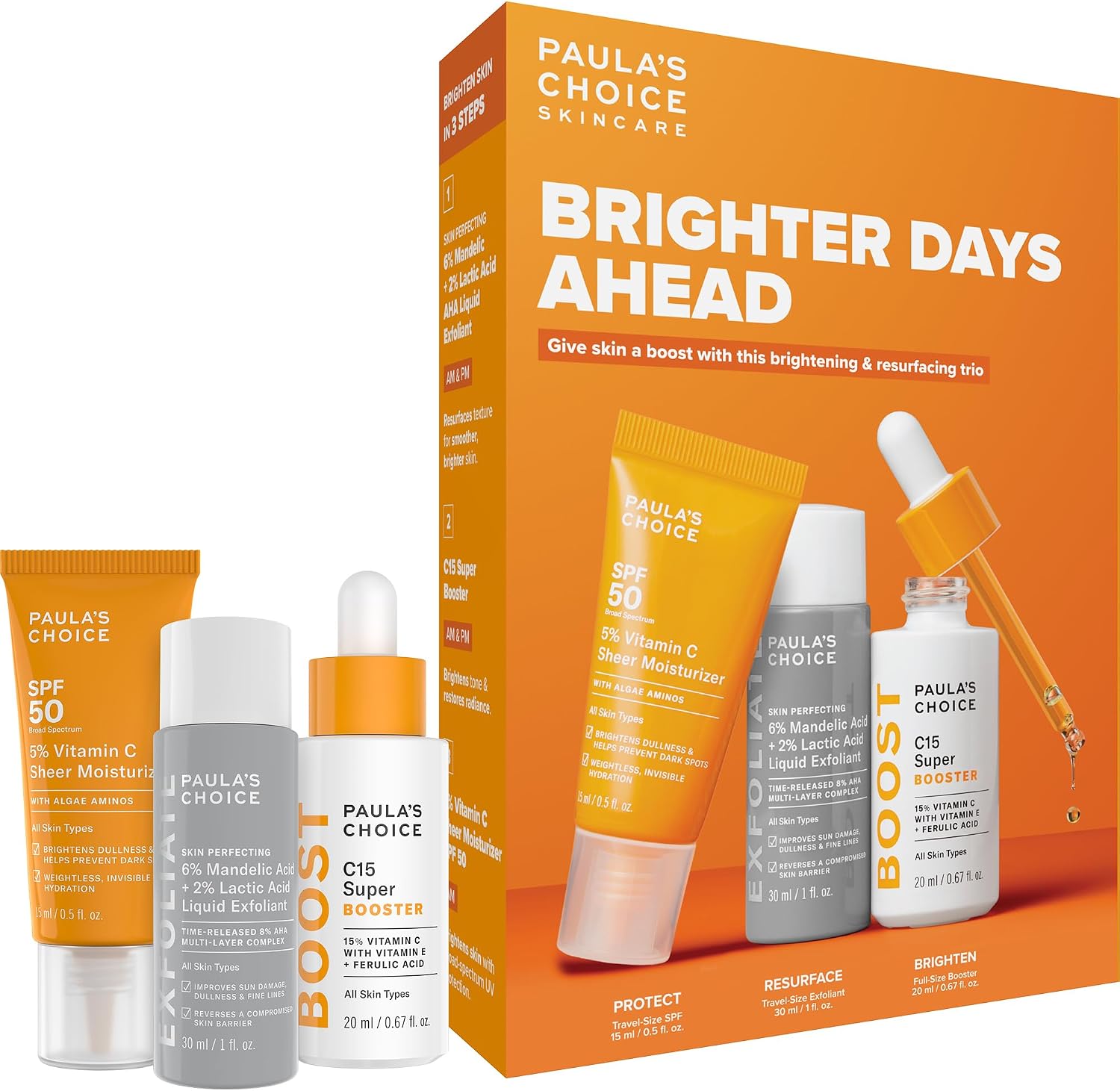 Paula's Choice BOOST C15 Super Booster front view bottle for hyperpigmentation treatment