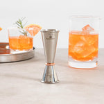 Restaurantware Japanese style jigger with copper plated ring detail