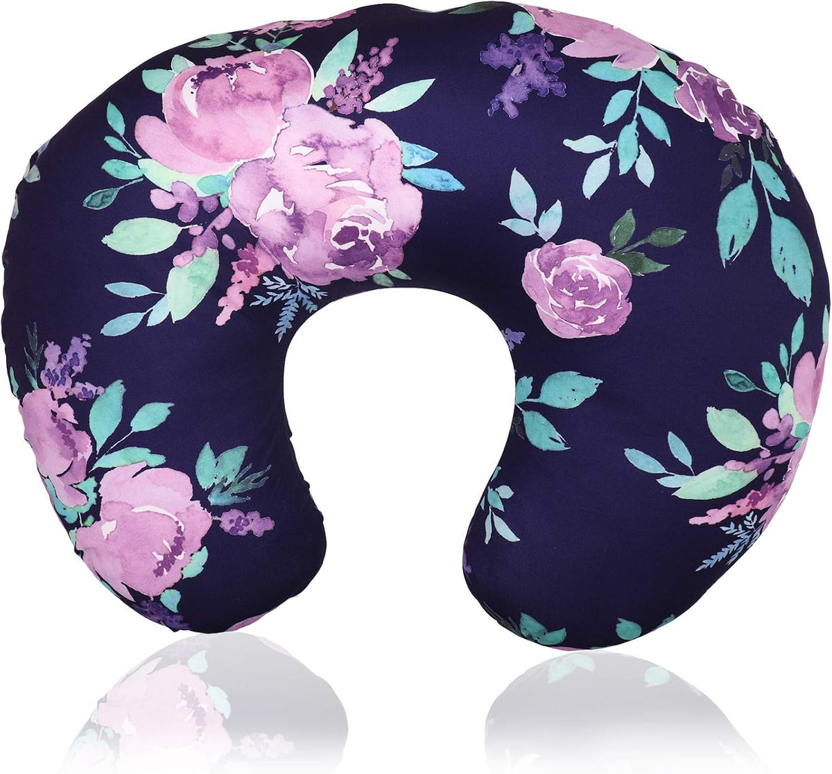 Tanofar purple floral nursing pillow cover front view
