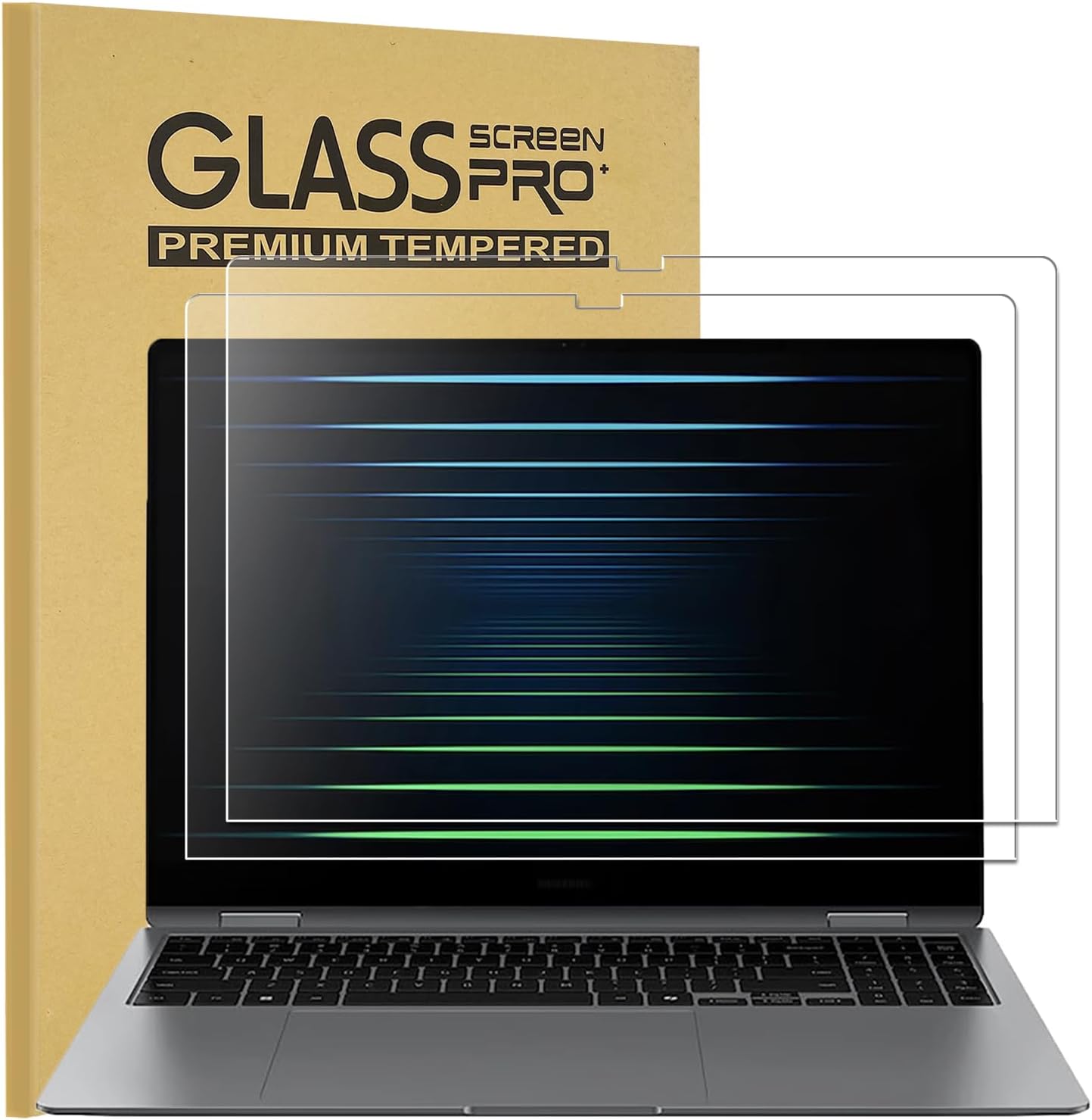 Keanboll 2 pack tempered glass screen protector for Samsung Galaxy Book front view