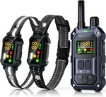 Blackdog military dog shock collar front view showing the blue training receiver and dual digital remote.