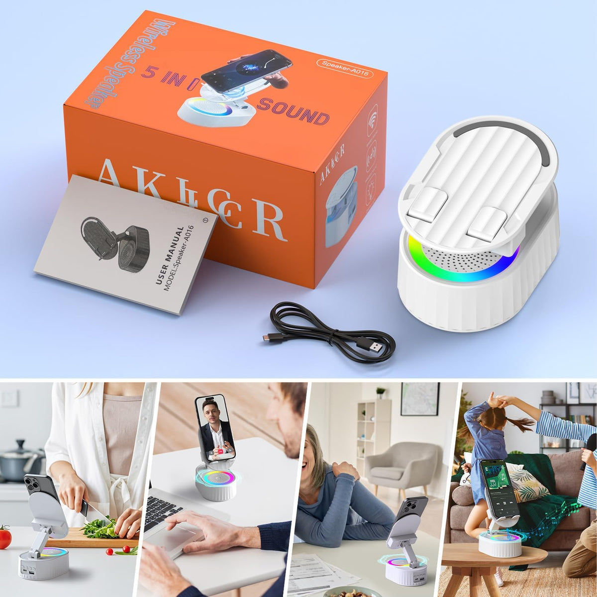 AKLLCCR wireless audio speaker packaged view