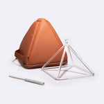 TOPFUND crystal singing pyramid front view with suede striker for sound therapy