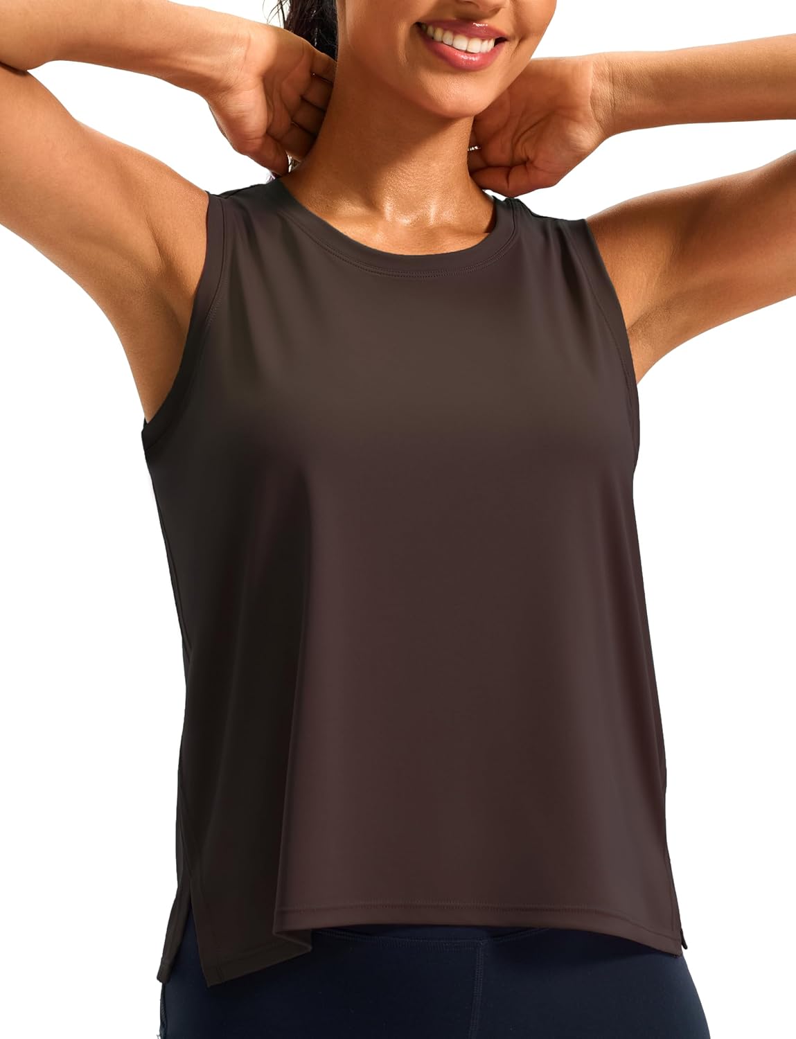 Ice Silk Workout Tops Sleeveless Athletic Tank Loose Fit UPF 50+ | Lightweight, Breathable, Not See-Through, Premium Drape Doesn't Cling, Versatile for Casual, Side Slits, Easy to Wash - Image 12