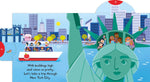 Statue of Liberty illustration scene with moving tabs